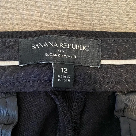 Banana Republic Sloan Curvy Fit slacks 12 ankle black office work pants GUC 🖤 - Picture 3 of 7